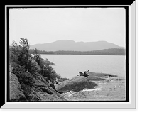 Historic Framed Print, Mt. Ampersand and Round Lake, Adirondack Mountains,  17-7/8" x 21-7/8"