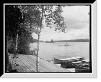 Historic Framed Print, Looking east on Raquette Lake from St. Hubert's Isle, Adirondack Mountains,  17-7/8" x 21-7/8"