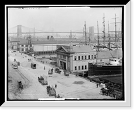 Historic Framed Print, Piers along South Street, N.Y. City,  17-7/8" x 21-7/8"