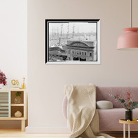 Historic Framed Print, Piers along South Street, N.Y. City - 2,  17-7/8" x 21-7/8"