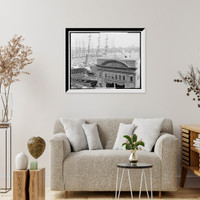 Historic Framed Print, Piers along South Street, N.Y. City - 2,  17-7/8" x 21-7/8"