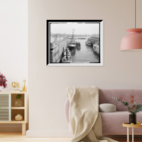 Historic Framed Print, Piers along South Street, N.Y. City - 3,  17-7/8" x 21-7/8"