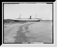 Historic Framed Print, S.S. Manitou passing the point, Harbor Pt., Mich.,  17-7/8" x 21-7/8"
