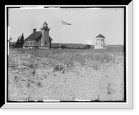 Historic Framed Print, S.S. Manitou passing the point, Harbor Pt., Mich. - 2,  17-7/8" x 21-7/8"