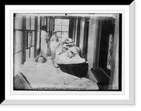 Girls asleep in dormitory, watched by women wardens, Lakewood Preventorium, Antique Poster