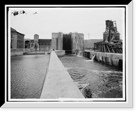 Historic Framed Print, Great lock and power plant, Chicago Drainage Canal, Lockport, Ill.,  17-7/8" x 21-7/8"