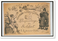 Journeacutee du Puy de Doumlme. Paquetage du soldat. 23 janvier 1916, Antique Wall Art
