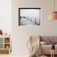 Historic Framed Print, The Battery and sea wall, Charleston, S.C.,  17-7/8" x 21-7/8"