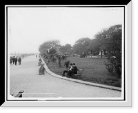 Historic Framed Print, The Battery and sea wall, Charleston, S.C. - 4,  17-7/8" x 21-7/8"