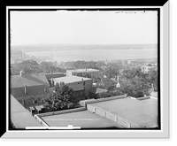 Historic Framed Print, Portland harbor and city from Congress Square Hotel - 7,  17-7/8" x 21-7/8"