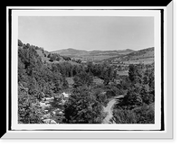 Historic Framed Print, [Mill River Valley from the bridge, Green Mtns., Vt.],  17-7/8" x 21-7/8"