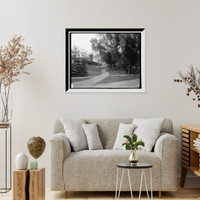 Historic Framed Print, Entrance to grounds, Hyde Manor, Green Mountains,  17-7/8" x 21-7/8"