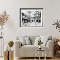 Historic Framed Print, Old French court yard, New Orleans, La. - 3,  17-7/8" x 21-7/8"