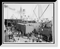 Historic Framed Print, Unloading bananas, New Orleans, La.,  17-7/8" x 21-7/8"