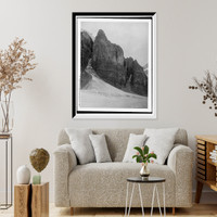 Historic Framed Print, Abbott Pass from Victoria Glacier, Alberta,  17-7/8" x 21-7/8"