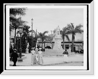 Historic Framed Print, Street scene, Havana, Cuba,  17-7/8" x 21-7/8"