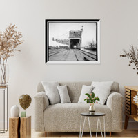 Historic Framed Print, Hulett clam shell hoists, Cleveland, O[hio] - 2,  17-7/8" x 21-7/8"
