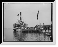 Str. Mobjack loading passengers at Rockaway Island, L.I, Antique Print