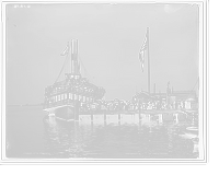 Str. Mobjack loading passengers at Rockaway Island, L.I, Antique Print