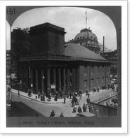 Historic Framed Print, King's Chapel, Boston, Mass.,  17-7/8" x 21-7/8"