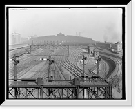 Historic Framed Print, Yard and tracks, South Terminal Station, Boston, Mass. - 2,  17-7/8" x 21-7/8"
