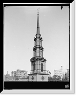 Historic Framed Print, The Steeple, Park Street Church, Boston, Mass.,  17-7/8" x 21-7/8"
