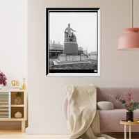Historic Framed Print, Lincoln statue, Park Square, Boston, Mass.,  17-7/8" x 21-7/8"