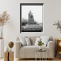 Historic Framed Print, Lincoln statue, Park Square, Boston, Mass.,  17-7/8" x 21-7/8"