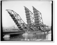 Tower bridges, Fort Point Channel, Boston, Mass, Historic Reproduction