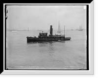 Historic Framed Print, Fireboat, Engine No. 44, Boston, Mass.,  17-7/8" x 21-7/8"