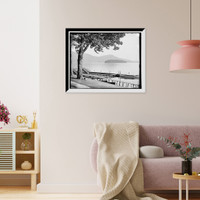 Historic Framed Print, South east from Sagamore [Hotel] dock, Green Island, Lake George, N.Y.,  17-7/8" x 21-7/8"