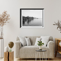 Historic Framed Print, Green Island, south from bridge, Lake George, N.Y.,  17-7/8" x 21-7/8"