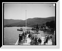 Historic Framed Print, Approaching Huletts Landing, Lake George,  17-7/8" x 21-7/8"