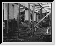 Historic Framed Print, Concrete stairway under construction, 23rd Street subway station, New York,  17-7/8" x 21-7/8"