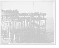 Historic Framed Print, Hauling the nets, Young's Pier, Atlantic City, N.J.,  17-7/8" x 21-7/8"