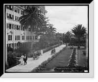 Historic Framed Print, Walk and gardens, the Royal Poinciana, Palm Beach, Fla.,  17-7/8" x 21-7/8" Historic Framed Print, Walk and gardens, the Royal Poinciana, Palm Beach, Fla.,  17-7/8" x 21-7/8"