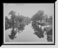 Historic Framed Print, Looking up from Riverton Park, Presumpscot River, Portland, Me.,  17-7/8" x 21-7/8"