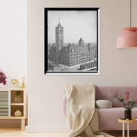 Historic Framed Print, Court House and City Hall, Minneapolis, Minn.,  17-7/8" x 21-7/8"