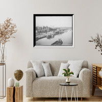 Historic Framed Print, Foot of Jackson Street, St. Paul, Minn.,  17-7/8" x 21-7/8"