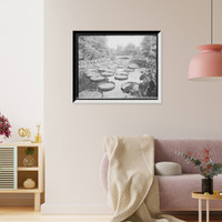 Historic Framed Print, Lily pond, Como Park, St. Paul, Minn.,  17-7/8" x 21-7/8"