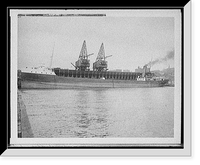 Historic Framed Print, Steamer discharging coal, South Shore Ry. coal docks, Marquette, Mich.,  17-7/8" x 21-7/8"