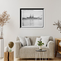 Historic Framed Print, Steamer discharging coal, South Shore Ry. coal docks, Marquette, Mich.,  17-7/8" x 21-7/8"