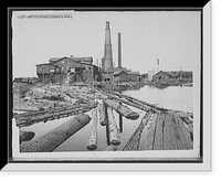 Historic Framed Print, Dead River saw mill, Marquette, Mich.,  17-7/8" x 21-7/8"