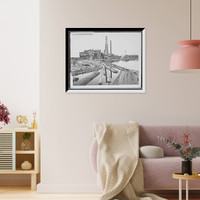 Historic Framed Print, Dead River saw mill, Marquette, Mich.,  17-7/8" x 21-7/8"