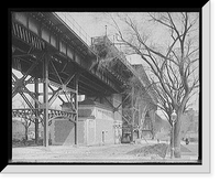 Historic Framed Print, Where the subway is an elevated, New York City,  17-7/8" x 21-7/8"