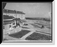 Historic Framed Print, Front entrance and grounds, Hampton Terrace, Augusta, Ga.,  17-7/8" x 21-7/8"