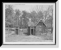 Historic Framed Print, The Lodge gate, Monticello, Charlottesville, Va.,  17-7/8" x 21-7/8"