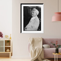 Historic Framed Print, S.L. Clemens seated in chair,  17-7/8" x 21-7/8" Historic Framed Print, S.L. Clemens seated in chair,  17-7/8" x 21-7/8"