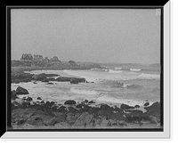 Historic Framed Print, Surf at Bass Rock [sic] from Moorland Hotel, Gloucester, Mass.,  17-7/8" x 21-7/8"