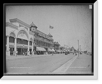 Historic Framed Print, Along the boulevard, Revere Beach, Mass. - 2,  17-7/8" x 21-7/8"